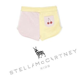 Stella McCartney Kids Cherry Pocket Shorts - Light Pink and Soft Yellow